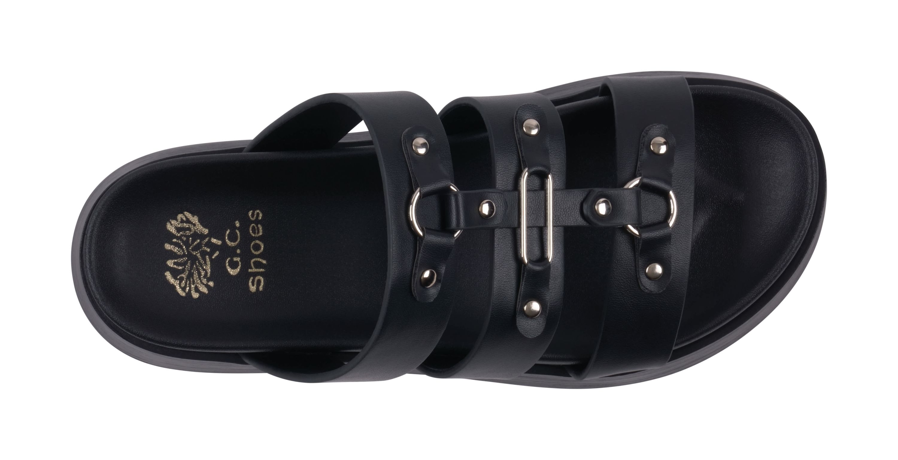 Womens Strappy Platform Slide Sandal