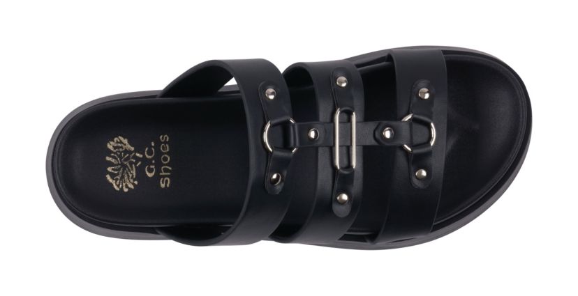 Womens Strappy Platform Slide Sandal