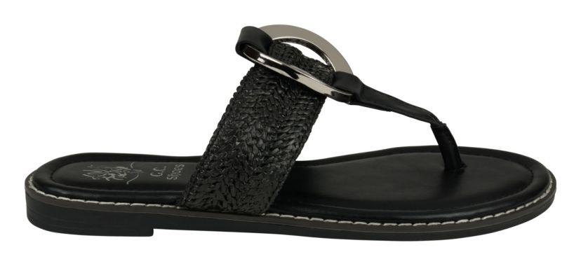 Womens Woven Thong Sandal