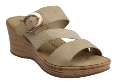 GC Shoes Women's Buckle Strap Wedge Sandal, 8.5M
