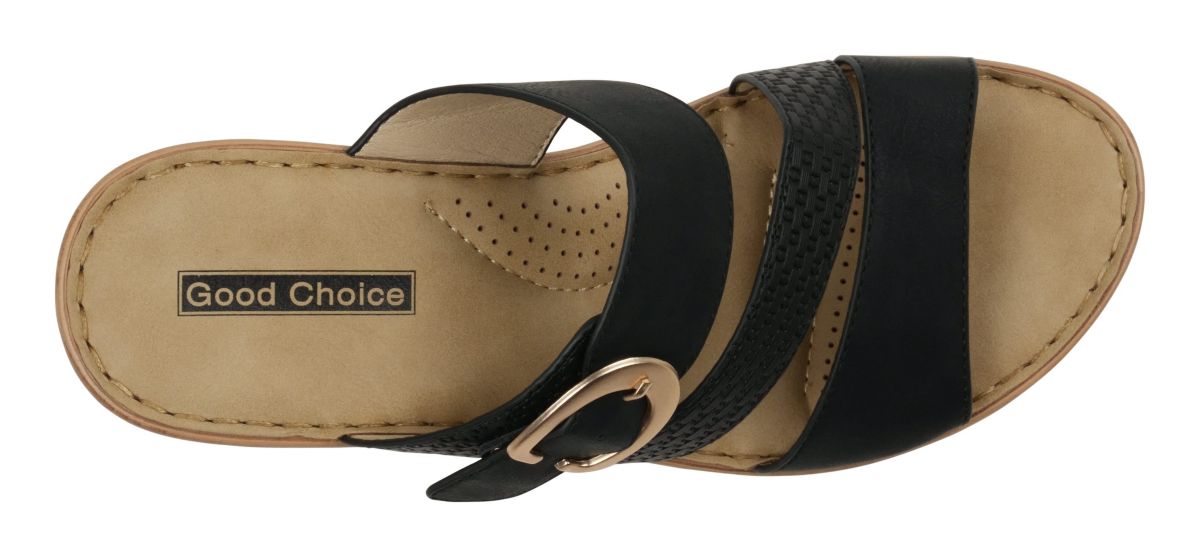 Womens Buckle Strap Wedge Sandal