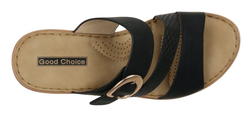 Womens Buckle Strap Wedge Sandal