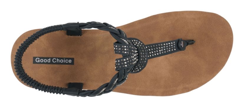 Womens Embellished T Strap Wedge Sandal