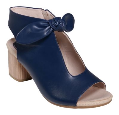 GC Shoes Women's Block Heel Shootie, Navy Blue, 6M