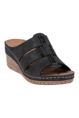 Women's GC Shoes Monte Wedge Sandal, Black, 8.5M
