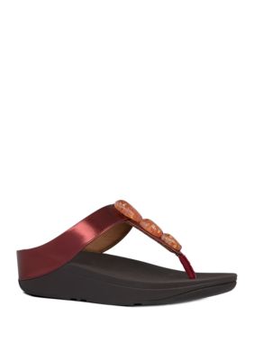 FitFlop Fino Metallic Fleck Stone Toe Thong Sandals | belk