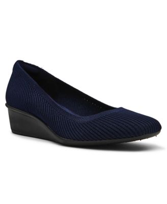 Anne Klein Women's Sport Wisher Wedges, Navy Blue, 11M