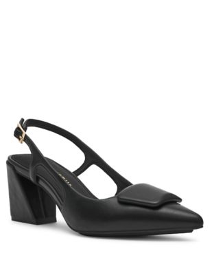 Anne Klein Women's Renetta Slingback Heel, Black, 9.5M