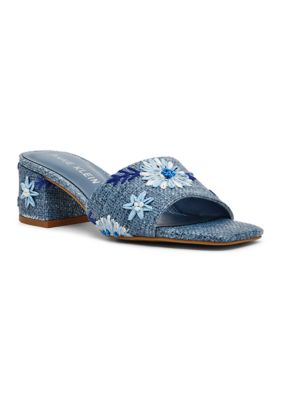 Anne Klein Women's Dolls Dress Sandals, Blue, 10M