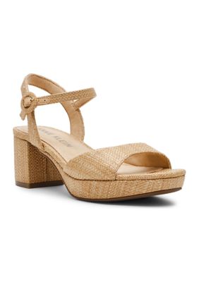 Anne Klein Women's PIPER RAFFIA HEELED SANDALS, 10M