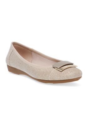 Anne Klein Women's Uziel Flats, Platinum, 10M