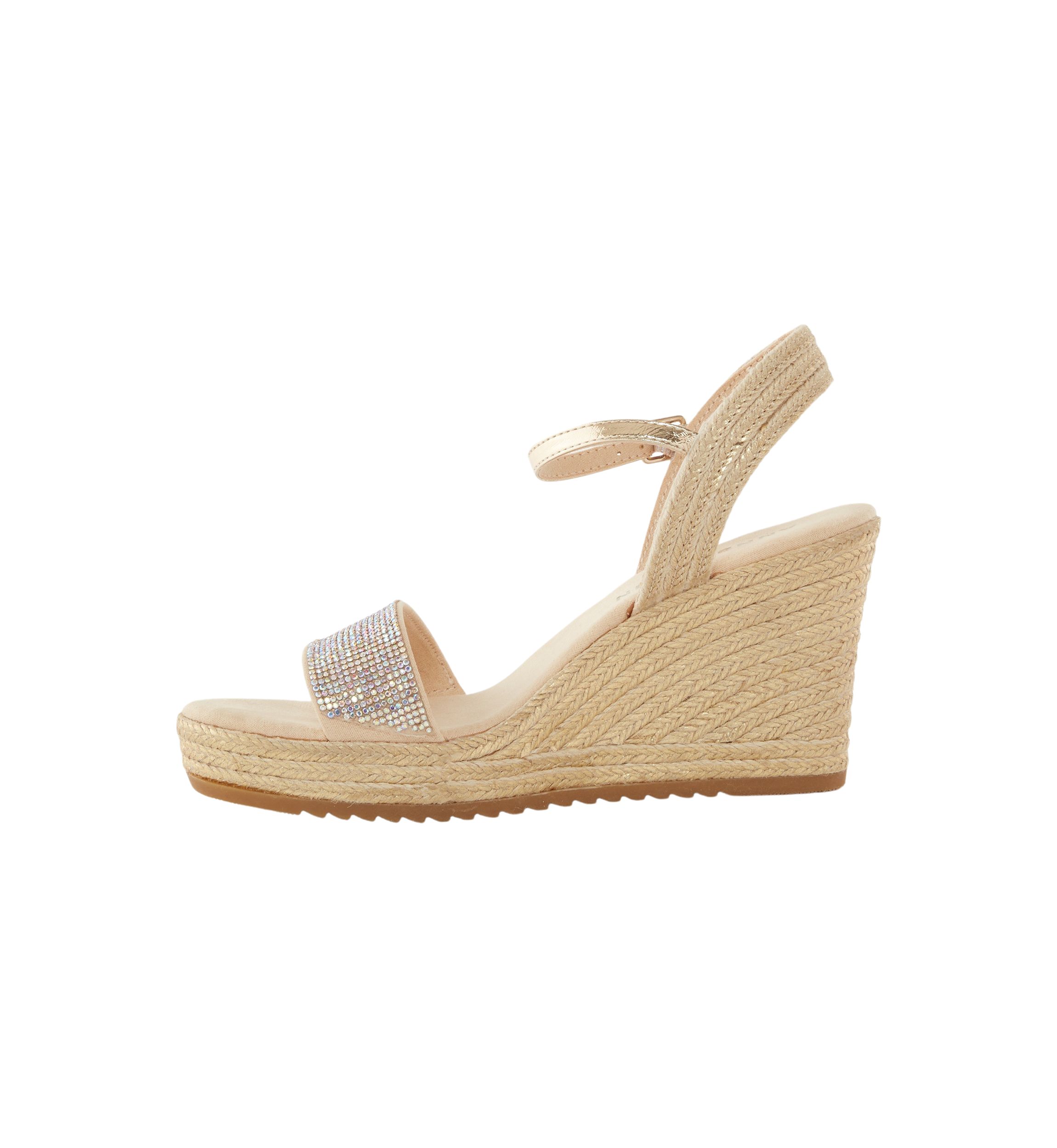 Wella Rhinestone Wedge Sandals