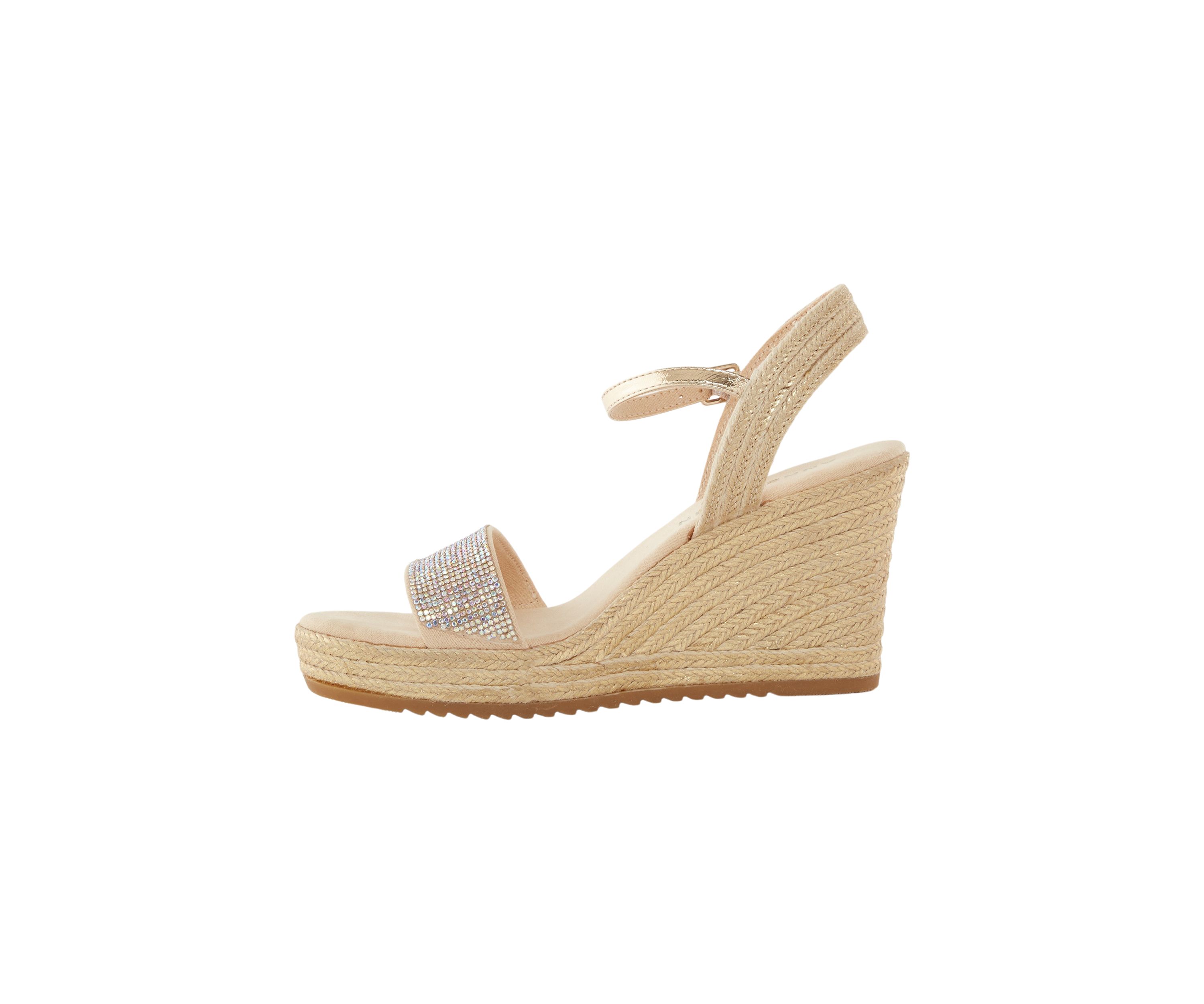 Wella Rhinestone Wedge Sandals