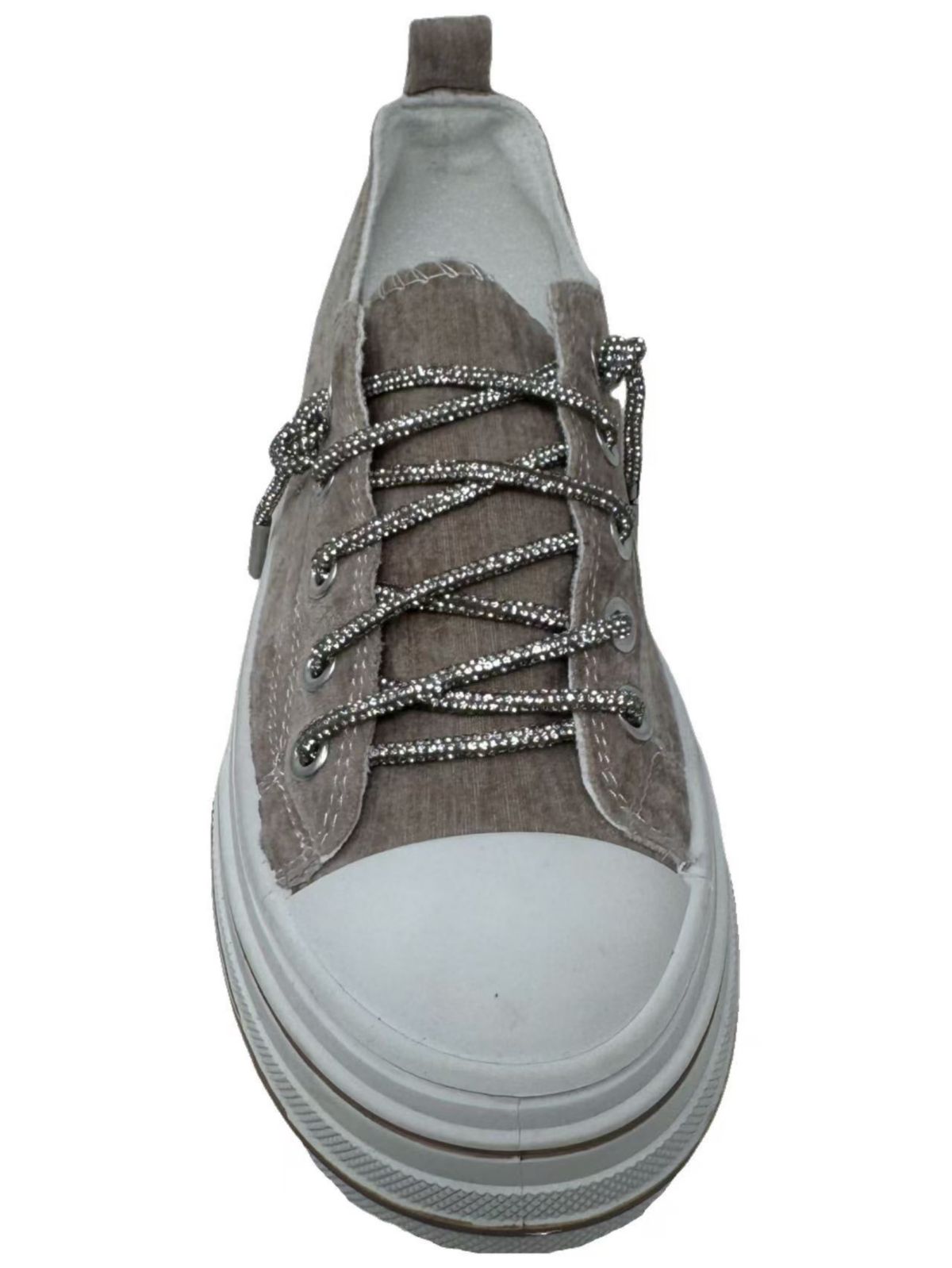 Aman Prints Womens Slip-on Glitter Laced Sneaker in a Beautiful Lush Velvet Fabric
