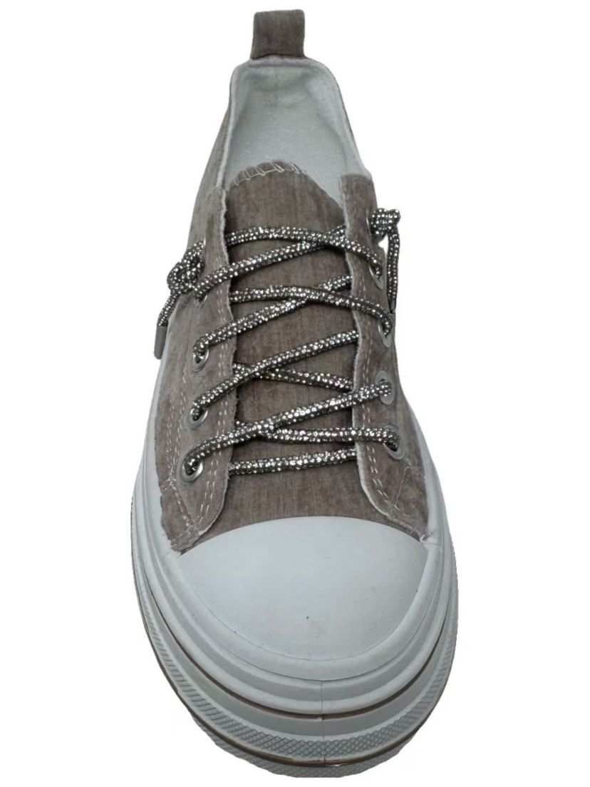 Aman Prints Womens Slip-on Glitter Laced Sneaker in a Beautiful Lush Velvet Fabric