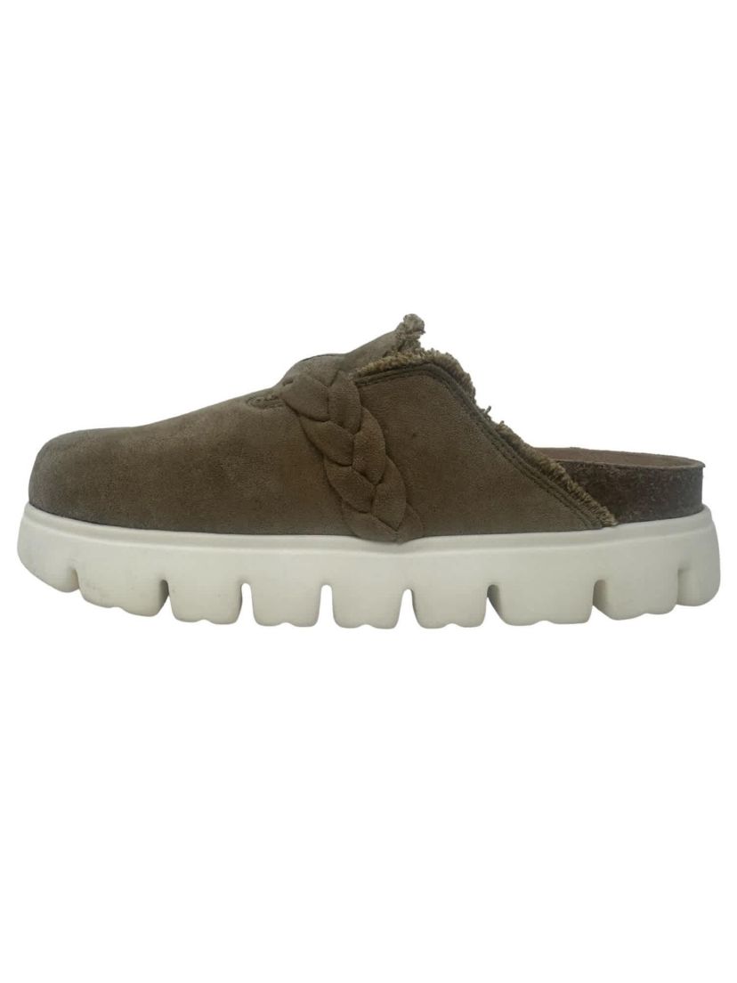 Cali Braided Buckle Faux Suede Mule