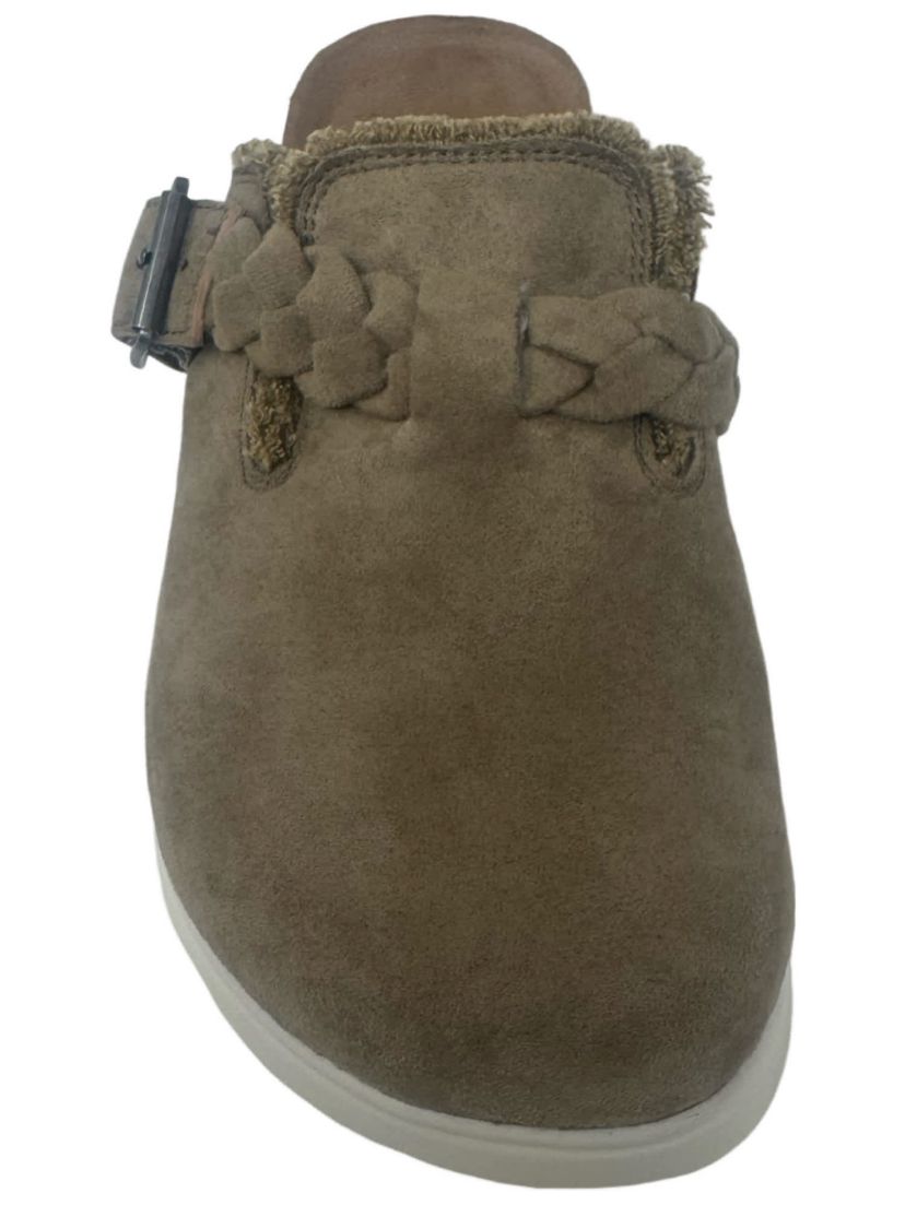 Cali Braided Buckle Faux Suede Mule