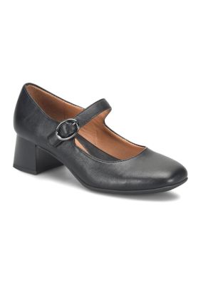 Chaussures Sofft Euro Soft En Cuir Noir - Taille 6.5M, Talon Fermé, Boucle, Occasion