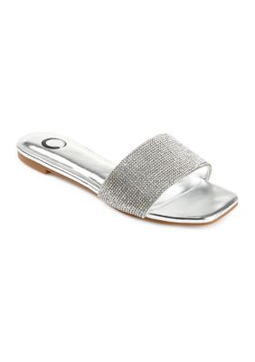 Journee Collection Women's Grayce Sandals, Silver, 6M -  0194593783171