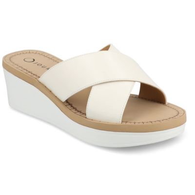 Journee Collection Women's Biara Sandals, White, 12M
