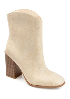 Journee Collection Women's Brekinn Booties, Ivory, 10M