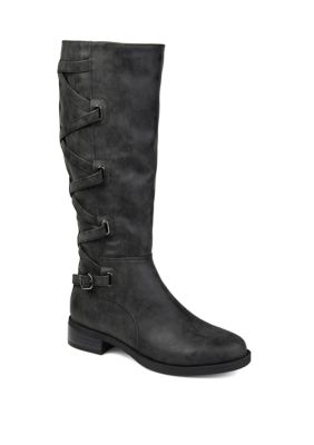 Journee Collection Women's Extra Wide Calf Carly Boot, Black, 5.5WW -  0052574727982