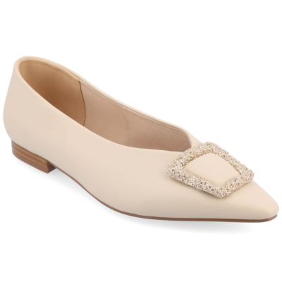 Journee Collection Women's Elowen Flats, Beige, 7M