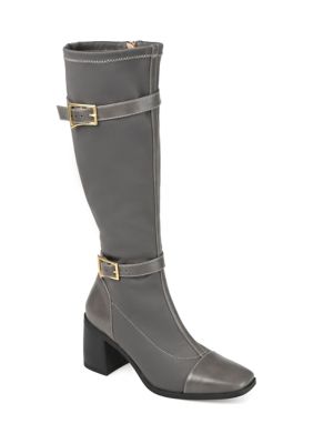 Journee Collection Women's Gaibree Boot - Extra Wide Calf, Grey, 7.5WW