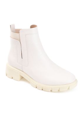 Journee Collection Women's Jeeva Booties, Ivory, 7M