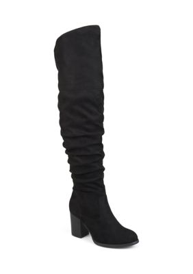 Journee Collection Women's Kaison Boot - Extra Wide Calf, Black, 6WW