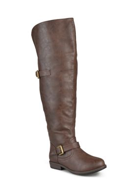 Journee Collection Women's Wide Calf Kane Boot, Brown, 10M -  0052574678062