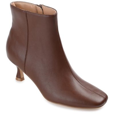 Journee Collection Women's Kelssa Booties, Brown, 12W