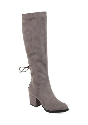 Journee Collection Women's Wide Calf Leeda Boot, Grey, 7.5M -  0052574548600