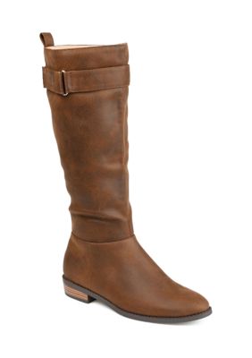 Journee Collection Women's Lelanni Boot - Extra Wide Calf, Brown, 11WW