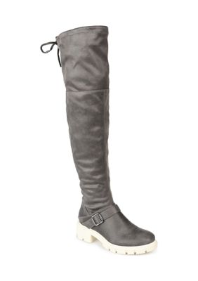 Journee Collection Women's Salisa Boot - Wide Calf, Grey, 7M