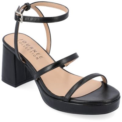 Journee Collection Women's Samilee Sandals, Black, 10M -  0194593596528