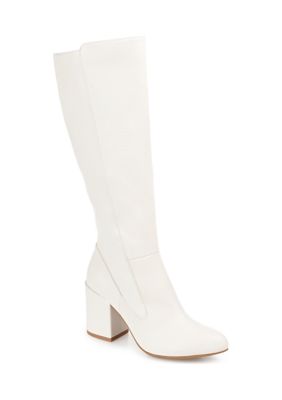 Journee Collection Women's Tavia Boots, White, 12M
