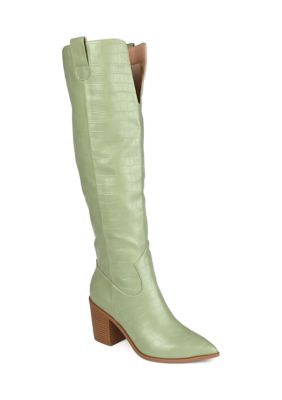Journee Collection Women's Therese Boot - Wide Calf, Green, 8M