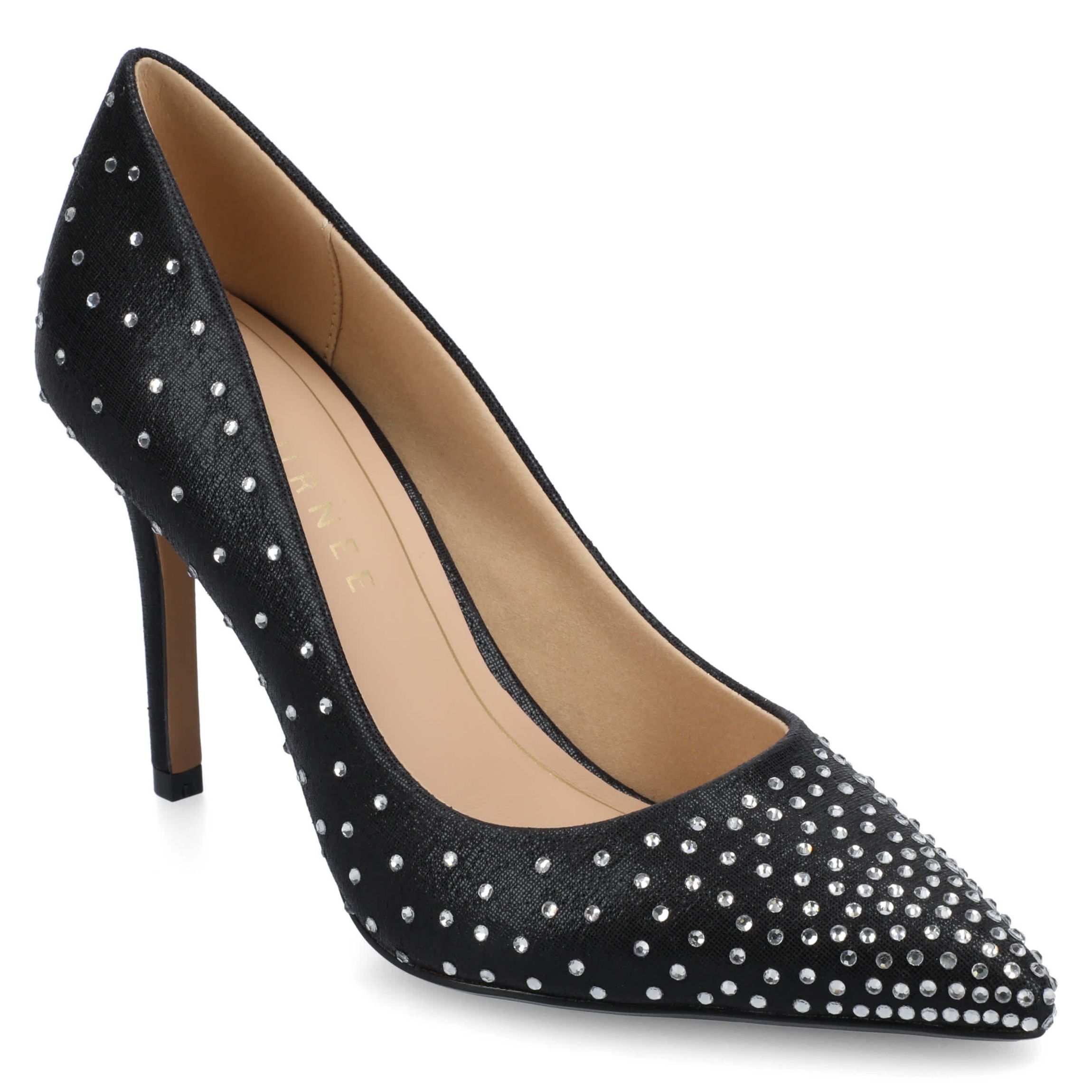 Journee Women's Venus STILETTO DRESS Pumps, Patent/Black 9.5