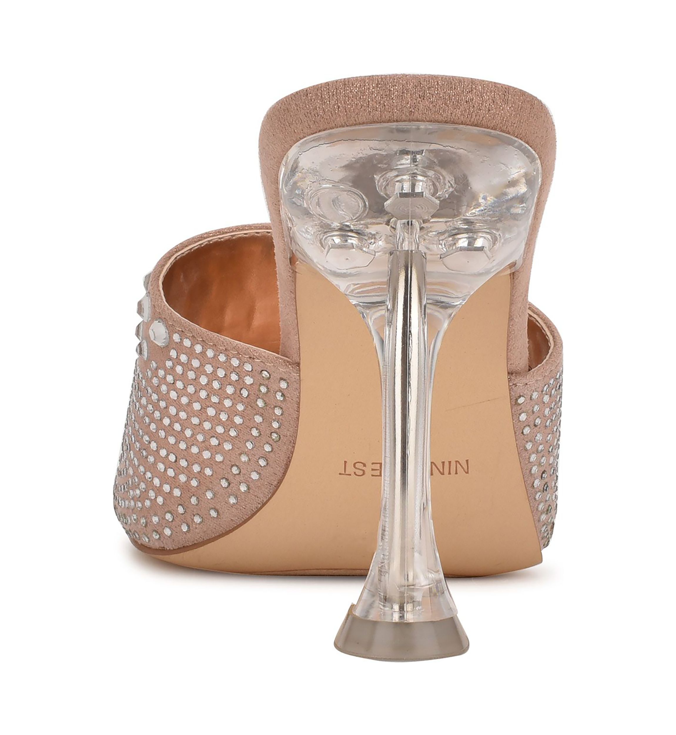 Ziptip Rhinestone Heeled Slide Sandals