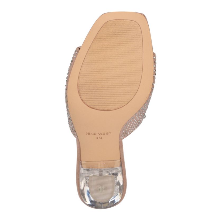 Ziptip Rhinestone Heeled Slide Sandals