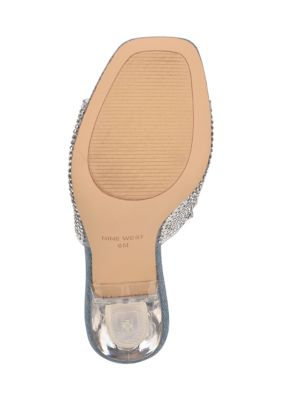 Ziptip Rhinestone Heeled Slide Sandals