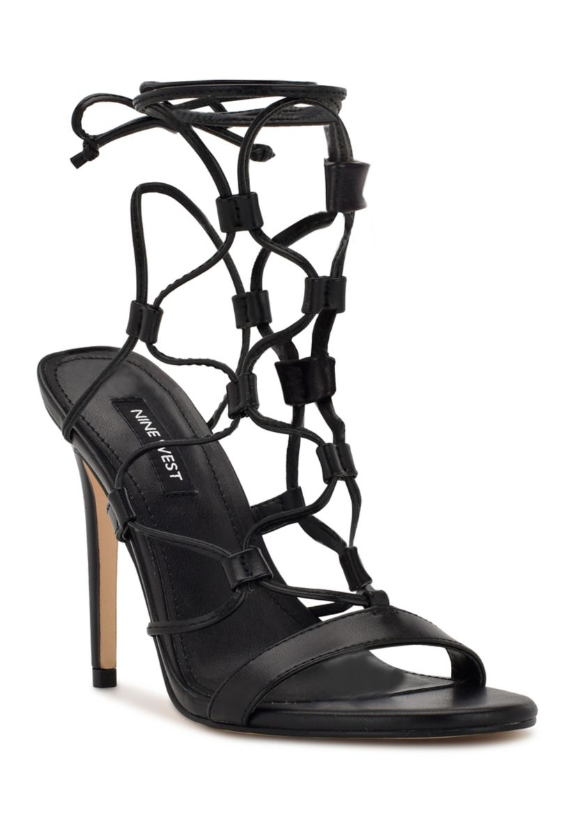 Mix Ankle Wrap Dress Sandals