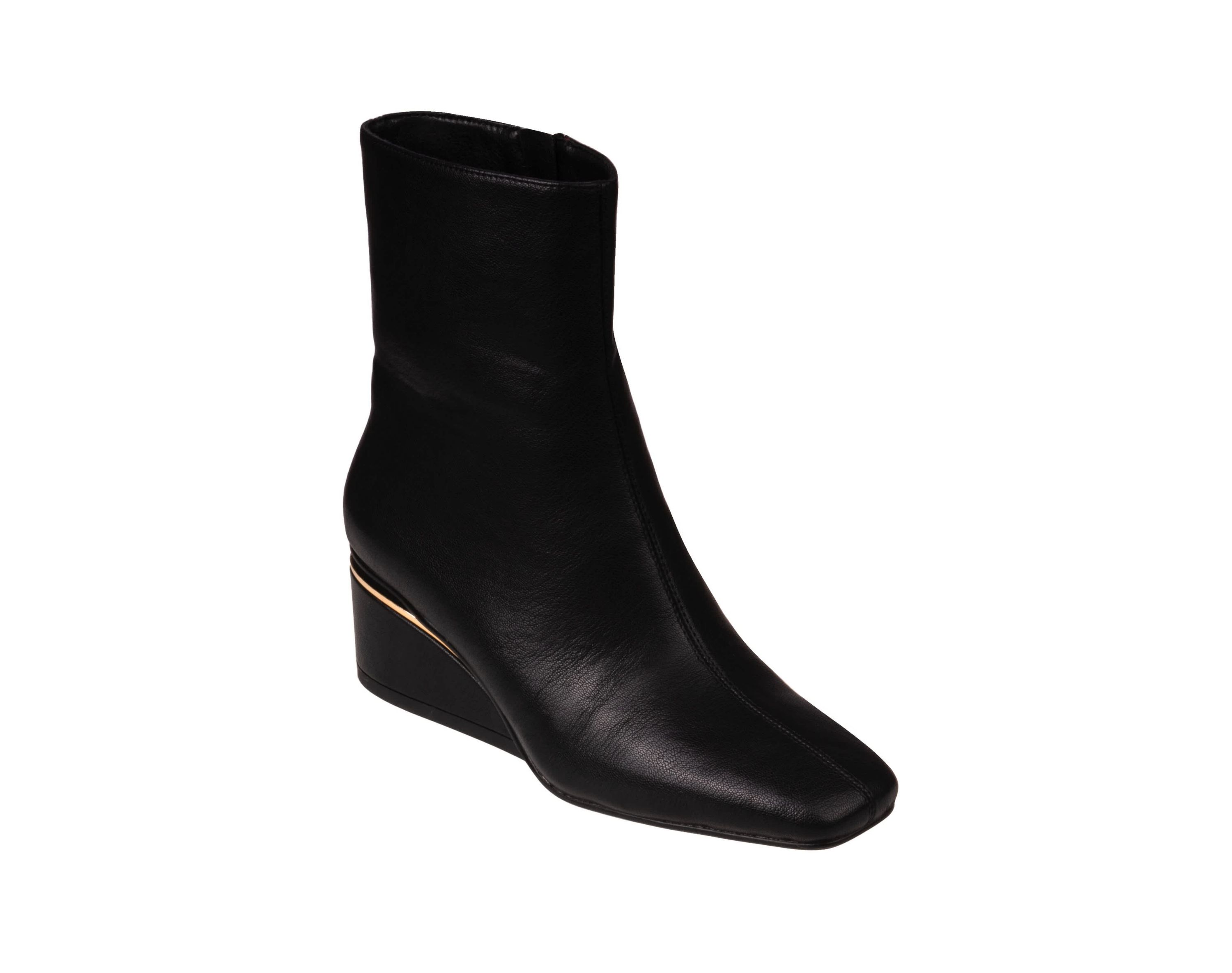 Mona, Metal Insert Wedge Ankle Bootie