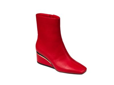 Ninety Union Women's Mona Metal Insert Wedge Ankle Bootie, Red, 13M