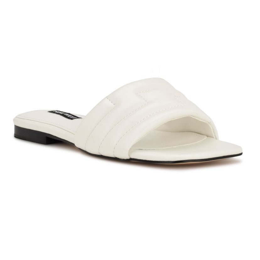 Menqs Square Toe Flat Slide Casual Sandals