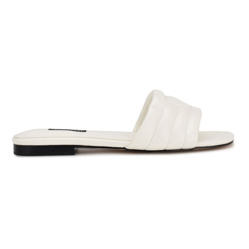 Menqs Square Toe Flat Slide Casual Sandals