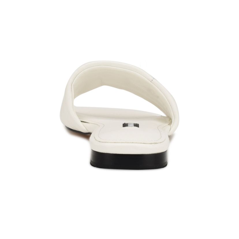 Menqs Square Toe Flat Slide Casual Sandals