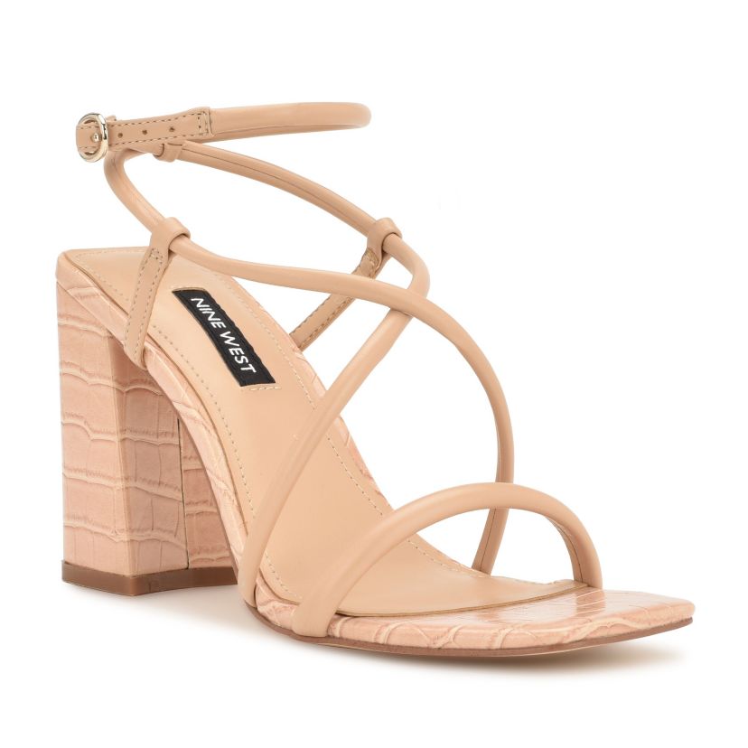 Yeera Square Toe Strappy Heeled Dress Sandals