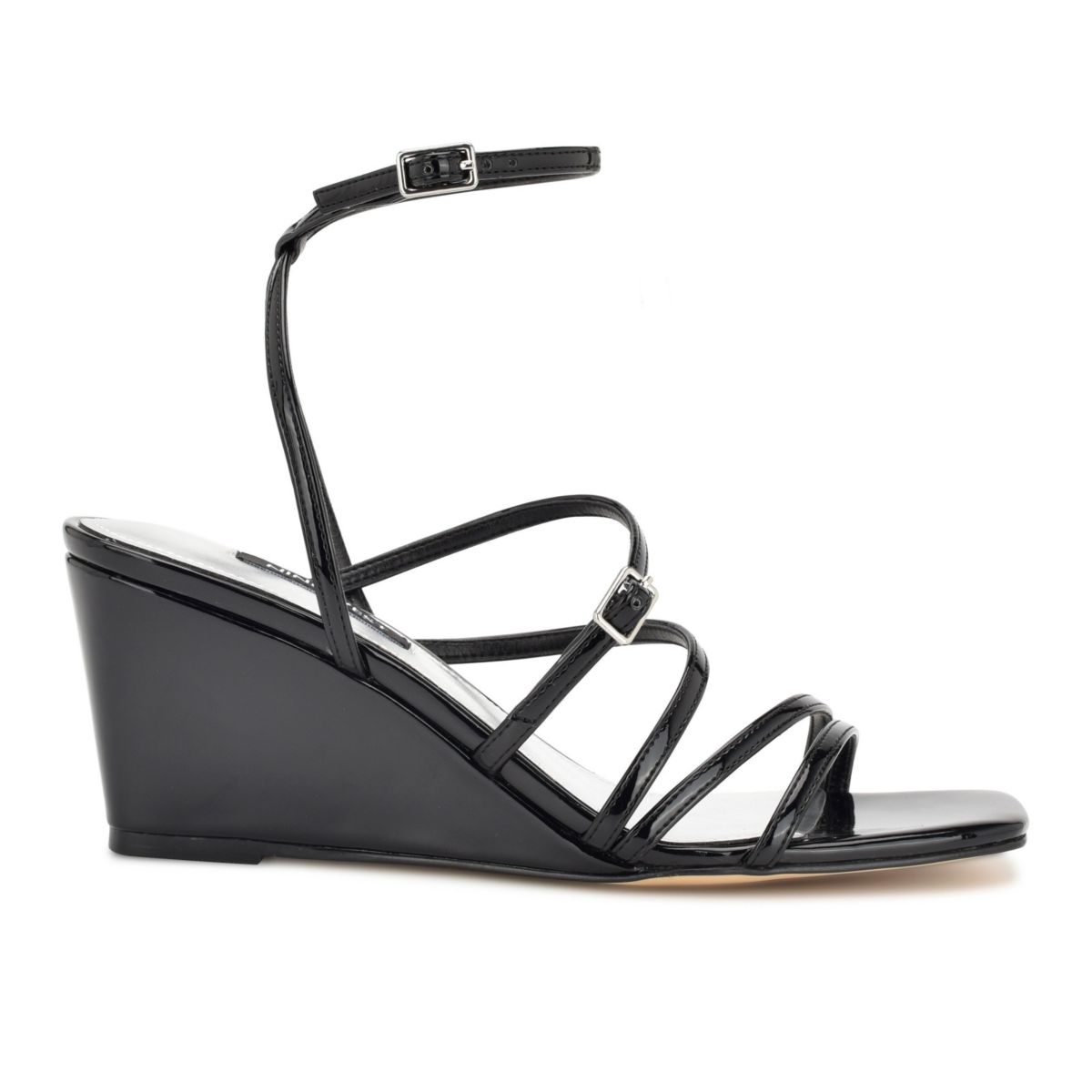 Keamer Square Toe Strappy Wedge Dress Sandals